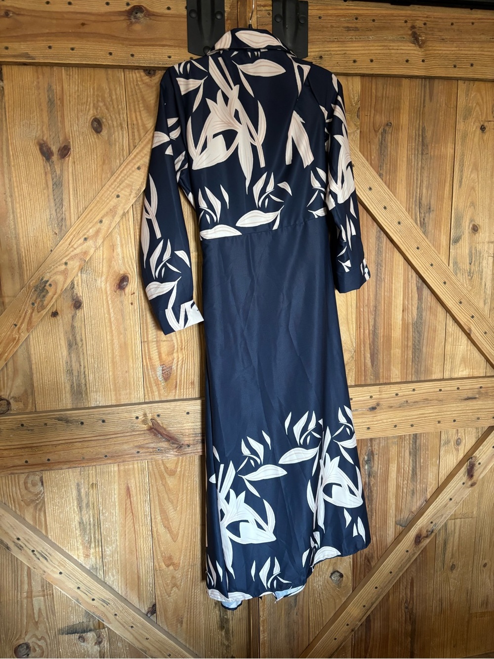 Navy and Cream Floral Maxi Dress